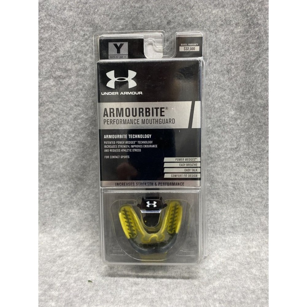 UA Armourbite Performance Youth Fit (ages 11-) Yellow/Black/CLR R-1-1006-Y NIB